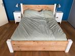 Steiger houten bed + nachtkastjes, Ophalen, Gebruikt, Beige, Tweepersoons