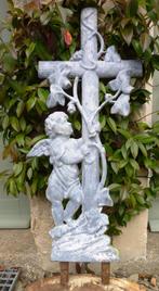 Klein gietijzeren geëmailleerd kruis ca 1900 ., Antiek en Kunst, Ophalen