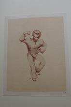 JOHN RÄDECKER DANSEND MANNETJE LITHO 1947 gesigneerd SP22, Antiek en Kunst, Verzenden