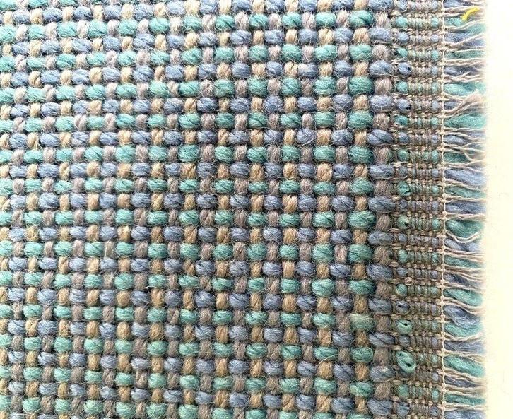STOF VOOR DESIGN: De Ploeg? pastelblauw/groen meubelstof, Hobby en Vrije tijd, Stoffen en Lappen, Nieuw, Wol, 120 cm of meer, 200 cm of meer