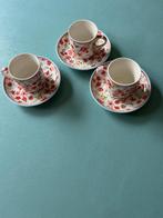 Greengate servies: 3 espresso sets, printje: Sophia White, Ophalen of Verzenden, Zo goed als nieuw, Overige stijlen, Kop(pen) en/of Schotel(s)