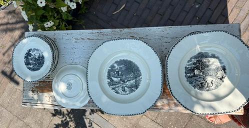 Societe ceramique Maestricht Landschap   servies, Antiek en Kunst, Antiek | Servies los, Ophalen