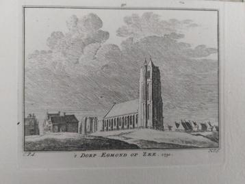 330 / Dorp Egmond op Zee Gravure 18e eeuw van H. Spilman beschikbaar voor biedingen