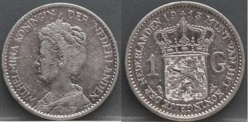 Zilveren 1 gulden 1913 - Wilhelmina beschikbaar voor biedingen