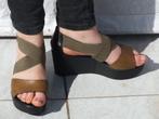Leuke groene sleehak sandalen. mt 37 Merk di Capolaori, ., Zo goed als nieuw, ., Groen