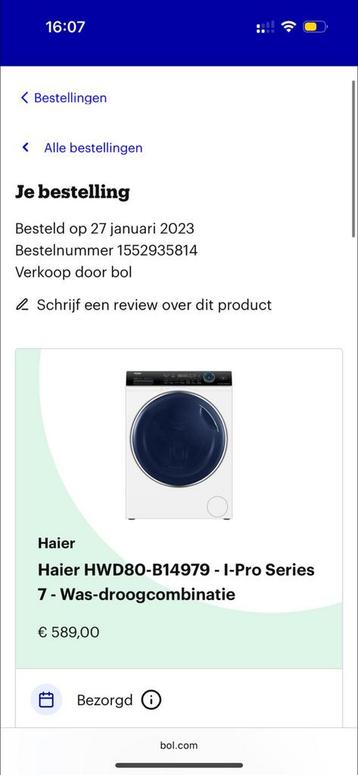 Haier was-droogcombinatie Pro-series beschikbaar voor biedingen