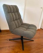 WOOOD Job draaifauteuil donkergroen teddy stof, Ophalen, 75 tot 100 cm, Zo goed als nieuw, Stof