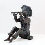 Bronzen waterornament - Toni met fluit, Tuin en Terras, Ophalen of Verzenden, Zo goed als nieuw, Metaal, Mensenbeeld