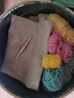 Punchneedle set met wol en jute, Ophalen of Verzenden, Nieuw, Breien of Haken, Naald