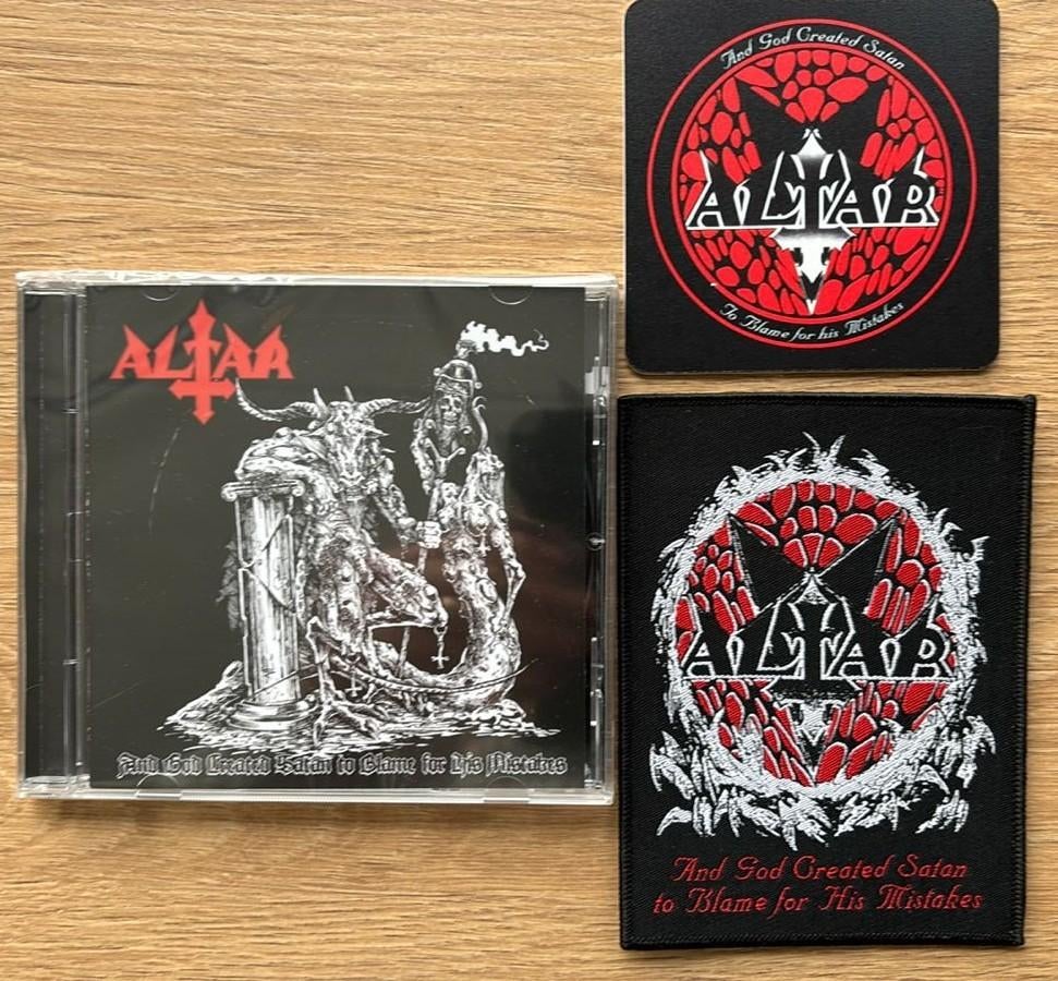 Altar -And God Created Satan CD NL Death Metal 1992 + patch, Cd's en Dvd's, Ophalen of Verzenden, Zo goed als nieuw