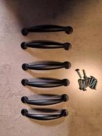 6x kasthandgreep zink zwart, Antiek en Kunst, Ophalen of Verzenden