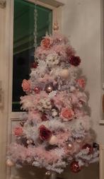 Prachtige witte kerstboom met veel roze en witte accessoires, Diversen, Kerst, Zo goed als nieuw, Ophalen