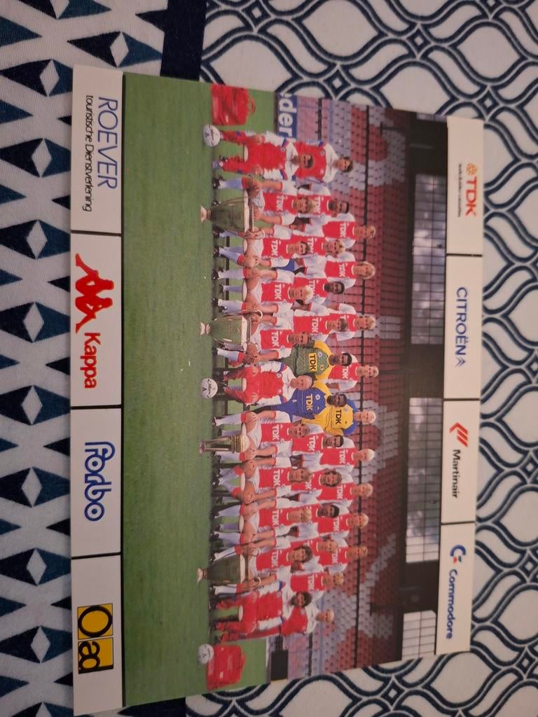 Ajax Elftalfoto Seizoen 1988-1989, Verzenden, Zo goed als nieuw, Ajax, Spelerskaart