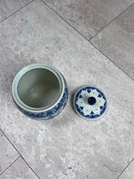 Delfts Blauw Potje met Deksel - Handgeschilderd 1986, Ophalen of Verzenden