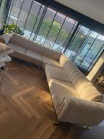 ✨ Luxe Hoekbank – Beige/Crème Velvet –  – Slaapfunctie ✨, Ophalen, Zo goed als nieuw, Metaal