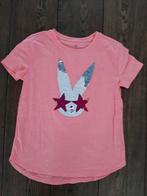 Gap T shirt roze pailletten konijn  xxl / 164 zgan, Ophalen of Verzenden, Zo goed als nieuw, Meisje, Shirt of Longsleeve