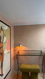 Glazen sidetable, Ophalen, 50 tot 100 cm, Zo goed als nieuw, Metaal