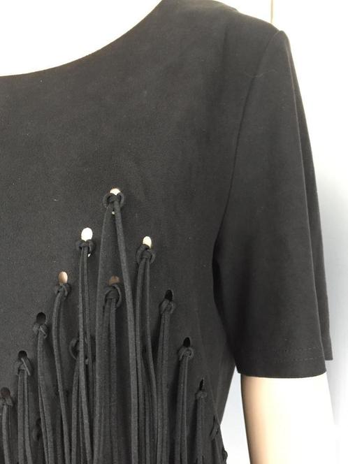 E03 Interdee: maat M=38/40 suedine jurk tuniek shirt zwart, Kleding | Dames, Jurken, Zo goed als nieuw, Maat 38/40 (M), Zwart