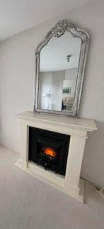 Schouw met electrische sfeerhaard en spiegel, Ophalen, Zo goed als nieuw, Vrijstaande haard, Elektrische haard