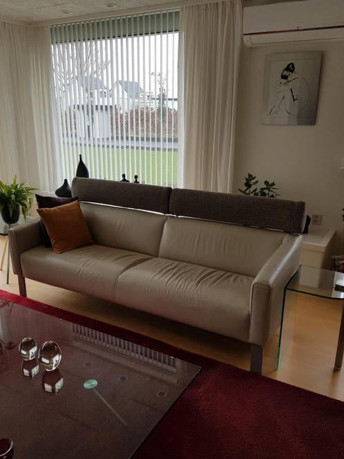 Leolux patachou 3-zitsbank leder, Huis en Inrichting, Banken | Bankstellen, Gebruikt, Rechte bank, Driepersoons, 200 tot 250 cm