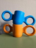 2 stuks Domoor bekers van Richard Hutten blauw/oranje, Ophalen of Verzenden, Zo goed als nieuw