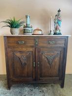 Vintage houten commode met roze marmeren blad, Huis en Inrichting, Ophalen, Gebruikt