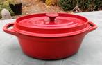 INVICTA vintage doufeu rood gietijzeren braadpan ovaal 29 cm, Huis en Inrichting, Keuken | Potten en Pannen, Keramische plaat