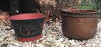 Koperen grote ronde bak en geschilderde ijzeren bak., Antiek en Kunst, Antiek | Koper en Brons, Ophalen, Koper