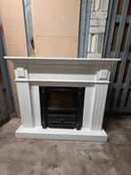Sfeerhaard met witte ombouw(opknappertje), Huis en Inrichting, Haarden, Ophalen, Gebruikt, Vrijstaande haard, Elektrische haard