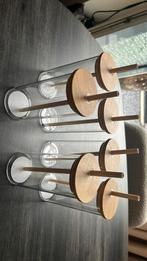 6 nieuwe drinkglazen met bamboe deksel en bamboe rietje, Ophalen, Zo goed als nieuw