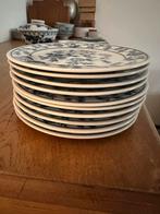 10 Blauw Witte Gebaksbordjes - Set, Ophalen, Gebruikt, Bord(en), Overige stijlen