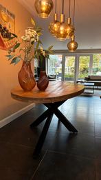 Massief houten ovale eettafel van Goossens (210 x 101 x 78), Huis en Inrichting, Tafels | Eettafels, Ophalen, 100 tot 150 cm, 200 cm of meer