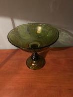 Groene Vintage Fruitschaal op Voet, Ophalen of Verzenden