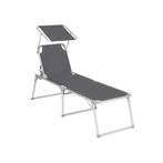 Verstelbaar Zonnebed - Tuinbed - Zon - Grijs - 193x67x48, Ophalen, Nieuw, Overige materialen, Verstelbaar