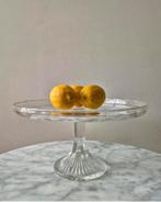 Antieke vintage geperst glazen schaal op voet taartschaal, Antiek en Kunst, Antiek | Glas en Kristal, Ophalen of Verzenden
