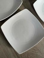 Vier witte gebaksbordjes, Ophalen, Gebruikt, Bord(en), Effen