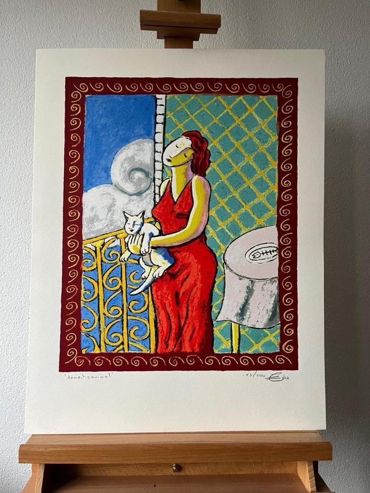 Jacques Tange zeefdruk Domestic animal, Antiek en Kunst, Kunst | Litho's en Zeefdrukken, Ophalen