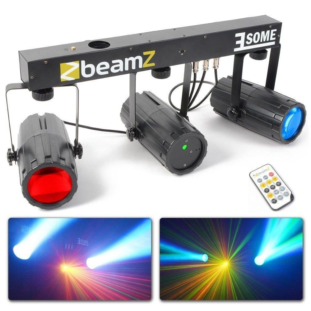 BEAMZ 3-SOME (LICHTSET 1) MET LASER te huur €25, Ophalen, Gebruikt, Overige