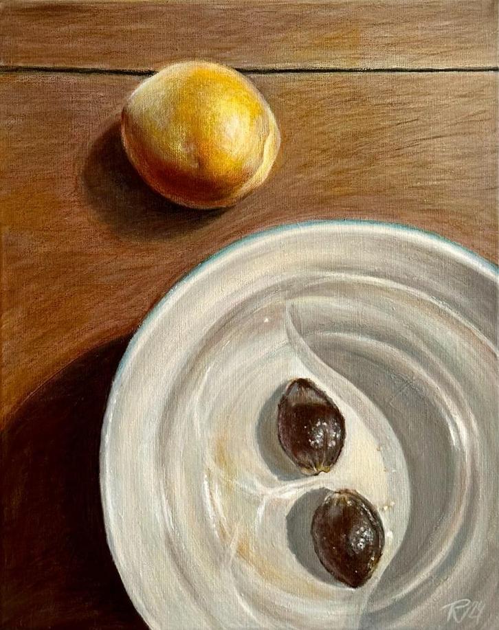 Abrikoos, Antiek en Kunst, Kunst | Schilderijen | Modern, Ophalen of Verzenden