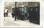 Minerva auto in sneeuw straat fotokaart, Verzamelen, Ophalen of Verzenden, 1920 tot 1940, Ongelopen, Voertuig