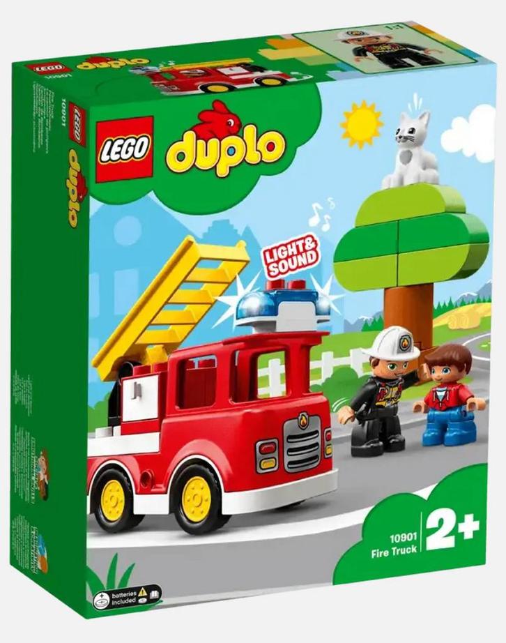 Lego Duplo Brandweerauto. 10901 Compleet. Zwaailicht, sirene, Kinderen en Baby's, Speelgoed | Duplo en Lego, Zo goed als nieuw