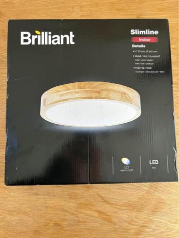 Brilliant plafondlamp Slimline hout 34cm 12W - new in box beschikbaar voor biedingen
