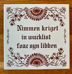 Vintage Tegeltje met Friese Spreuk, Ophalen of Verzenden