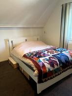 IKEA Bedframe Songesand 140x200, Ophalen, Wit, 140 cm, Zo goed als nieuw