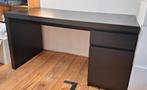Ikea Malm bureau - zwart-bruin, Huis en Inrichting, Bureaus, Ophalen, Gebruikt, Bureau