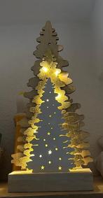 Houten kerstboompje met verlichting, Diversen, Kerst, Ophalen of Verzenden