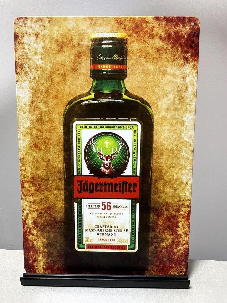 Jagermeister metalen reclamebord (Old Look), Verzamelen, Merken en Reclamevoorwerpen, Nieuw, Reclamebord, Ophalen of Verzenden