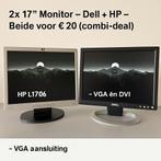 2x 17” Monitor – Dell + HP – Beide voor €20 (combi-deal), Computers en Software, Monitoren, Gebruikt, Ophalen of Verzenden, Overige typen