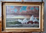 Prachtig Schilderij klassiek/zeezicht/met antieke vergulde l, Antiek en Kunst, Ophalen