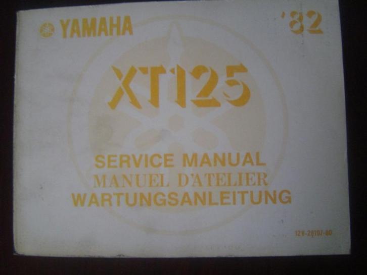 Yamaha XT125 1982 motorcycle service manual XT 125, Motoren, Handleidingen en Instructieboekjes, Yamaha, Ophalen of Verzenden